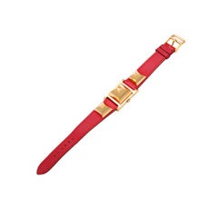 HERMES MEDOR WATCH RED/GOLD