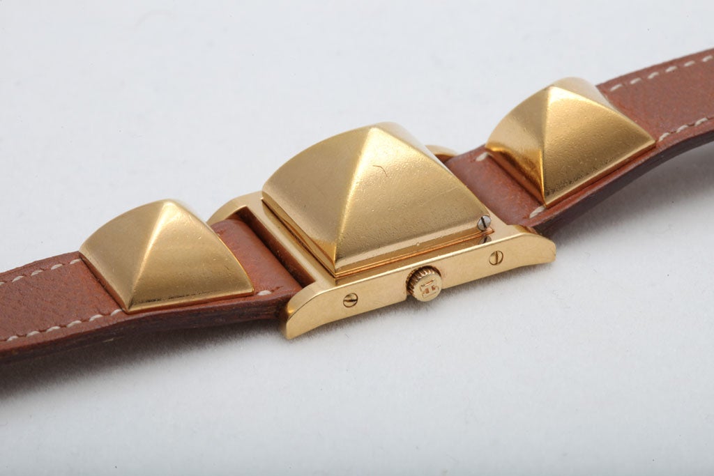 Women's HERMES MEDOR WATCH BROWN/GOLD