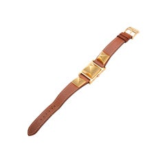 HERMES MEDOR WATCH BROWN/GOLD