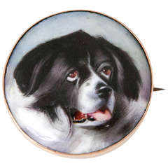Victorian Essex Enamel Dog Pin