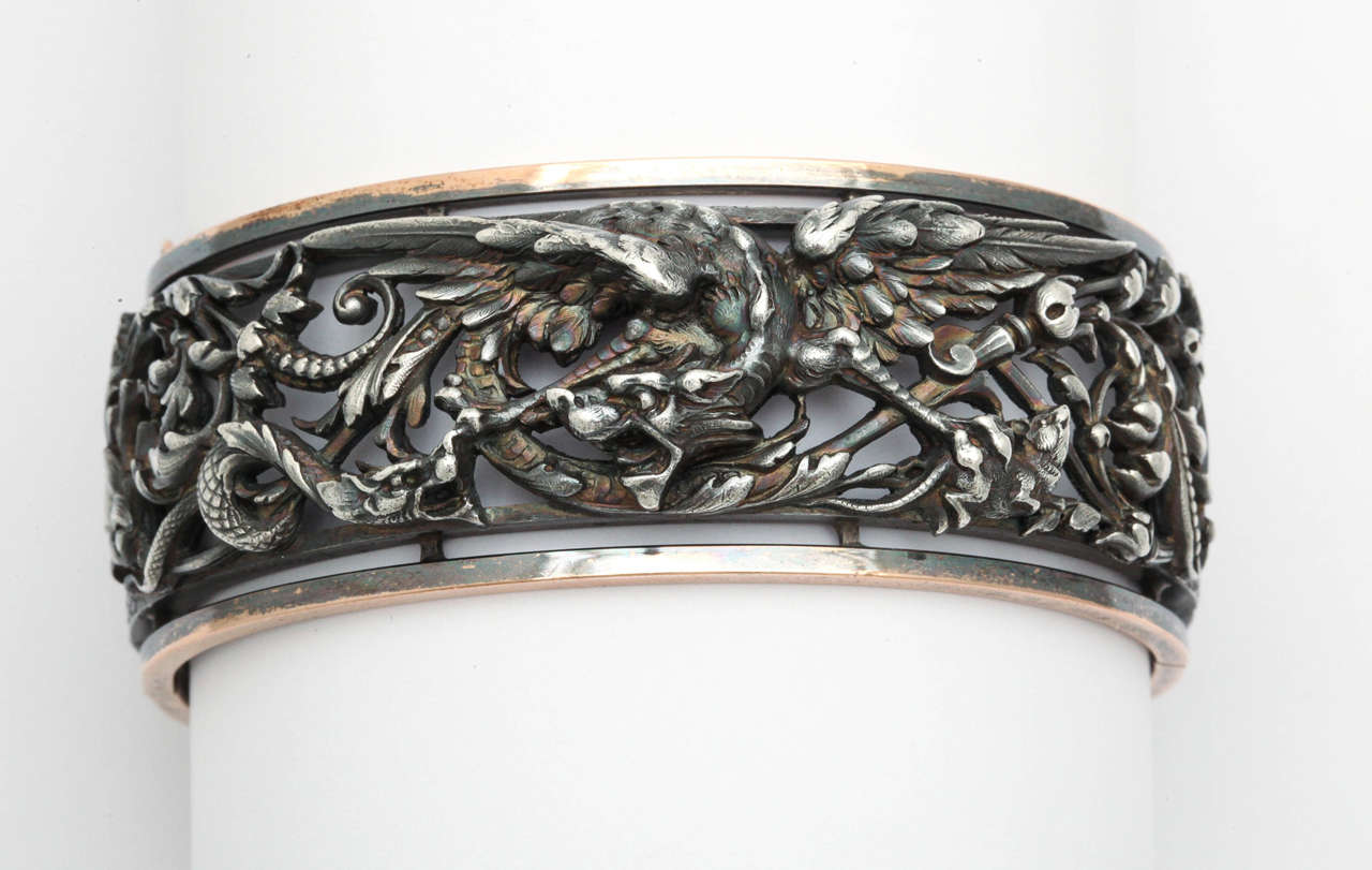 French Napoleon III Cuff Bracelet, Paris 1860-1870 In Excellent Condition In St. Catharines, ON