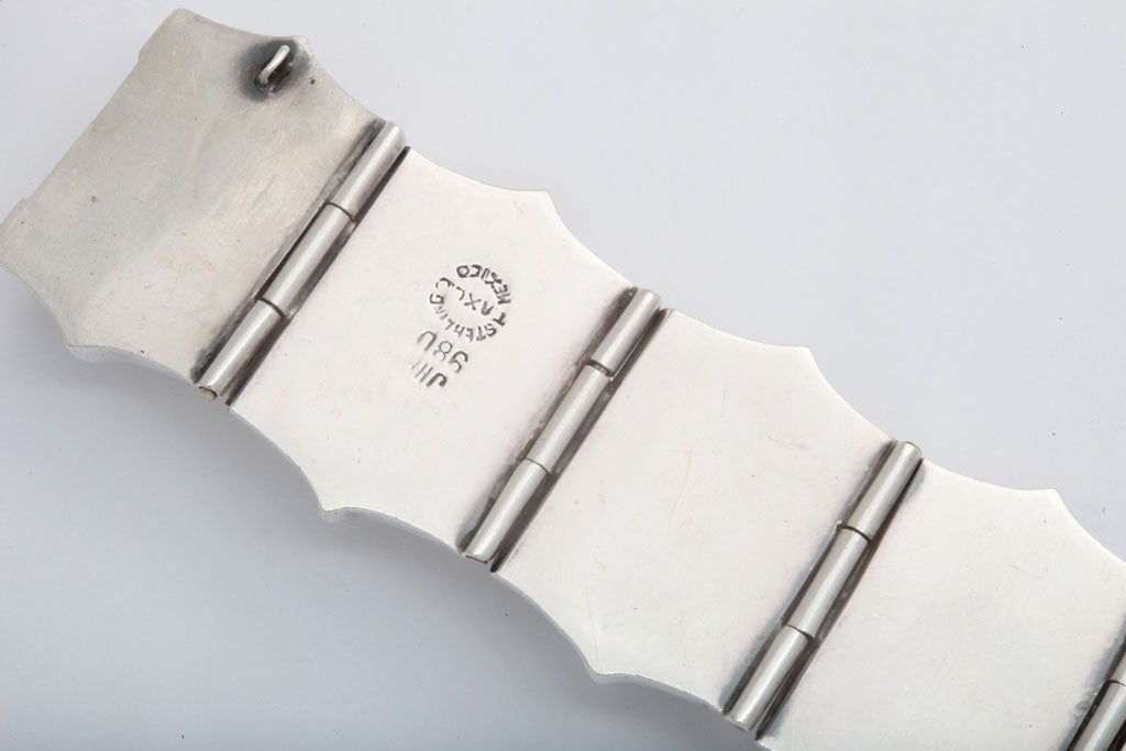 Sterling Silver (980) Bamboo Link Bracelet For Sale 2