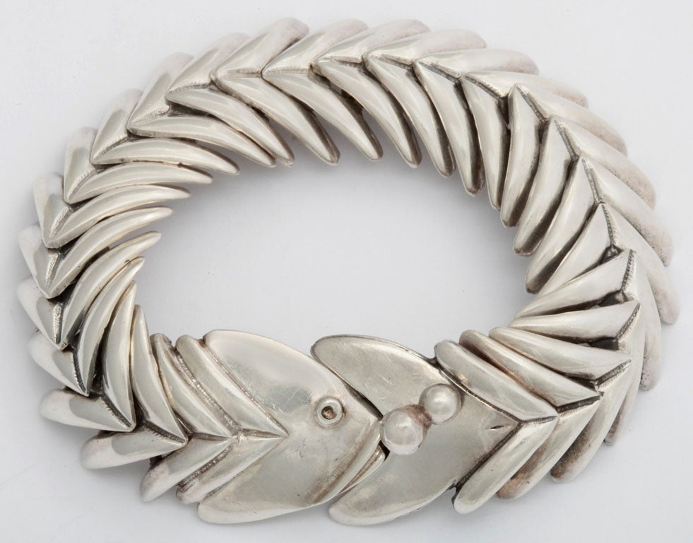 D'Molina Sterling Silver Fish Bracelet at 1stDibs molina fish, fish