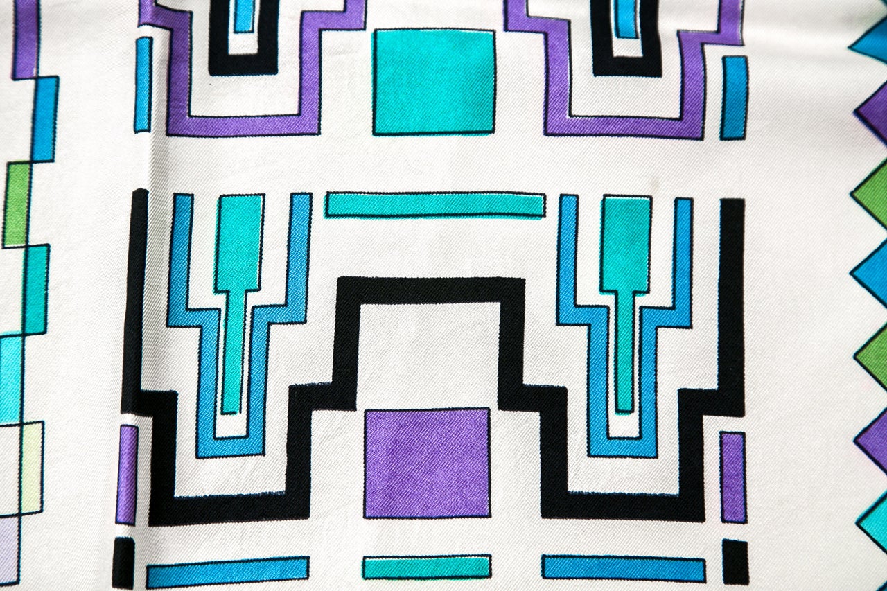 Women's unusual pucci modernist silk scarf For Sale