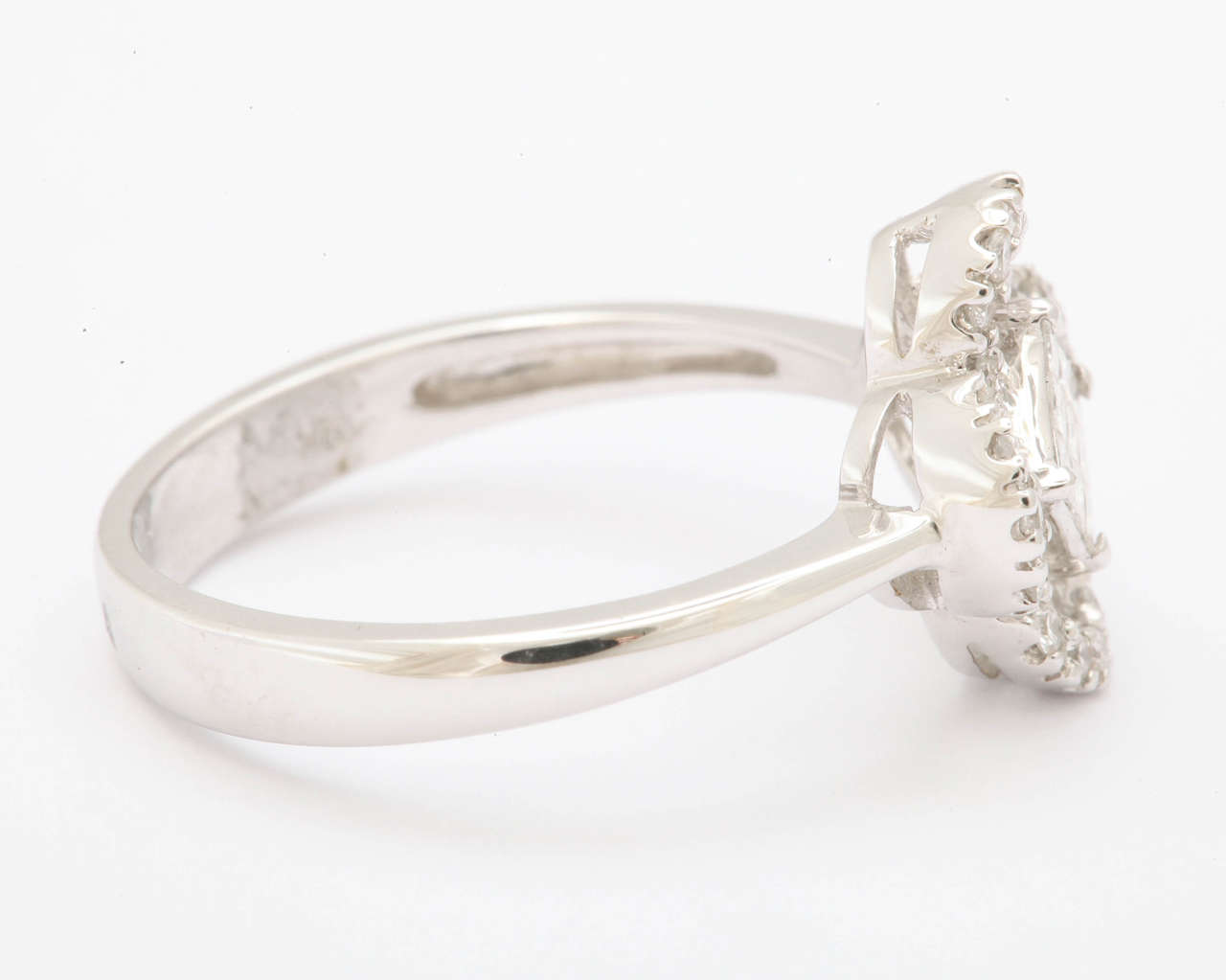Radiant Cut Invisibly Set Diamond Gold Ring For Sale