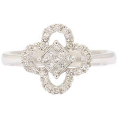 Invisibly Set Diamond Gold Ring 8