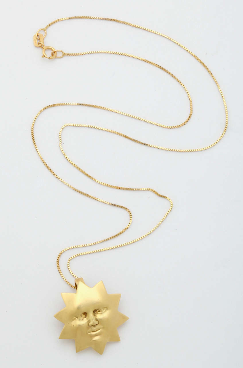 Sunny Gold Sun Pendant