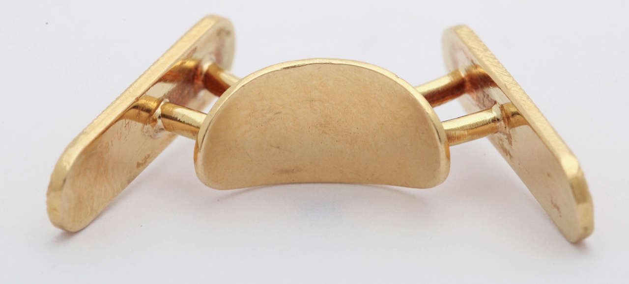 Hermes Paris Art Deco Gold Cufflinks 1