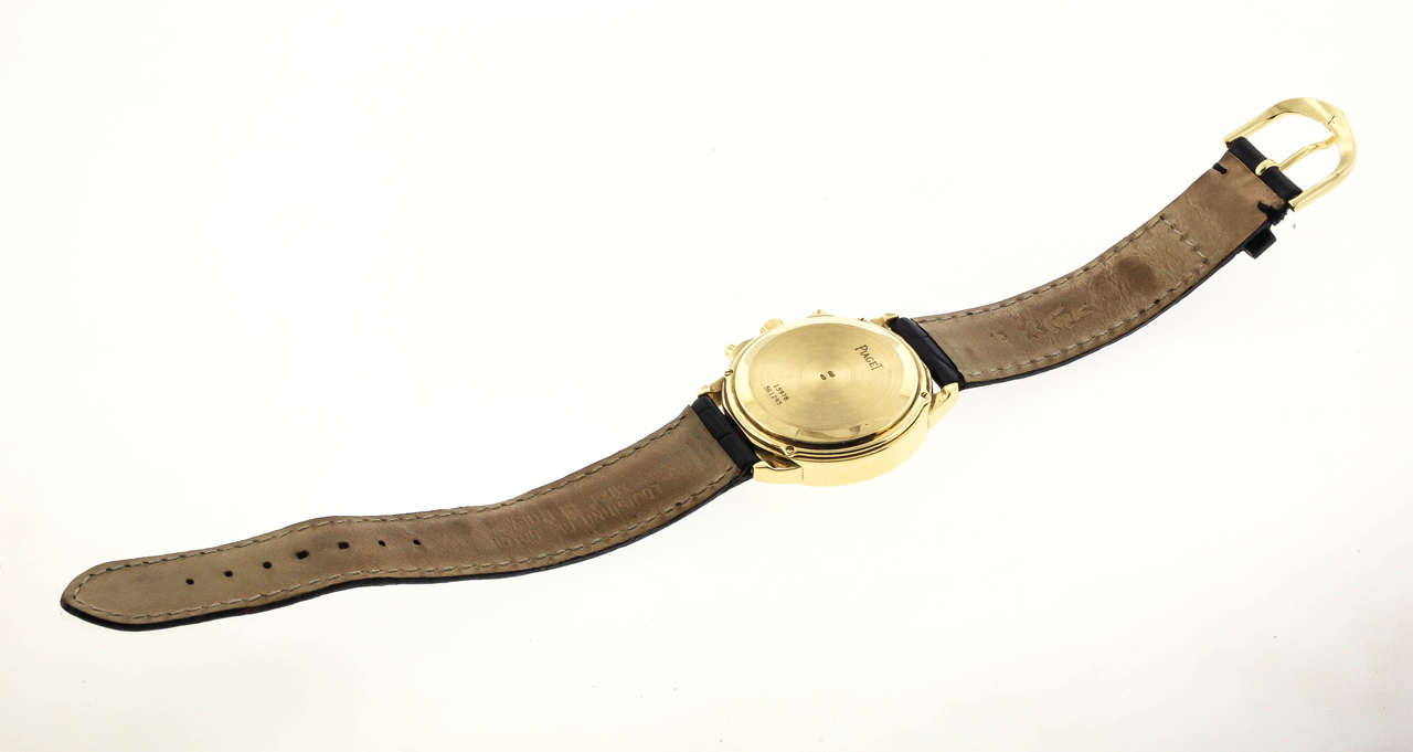 Women's or Men's Piaget Yellow Gold Gouverneur Chronograph Wristwatch Ref 15978