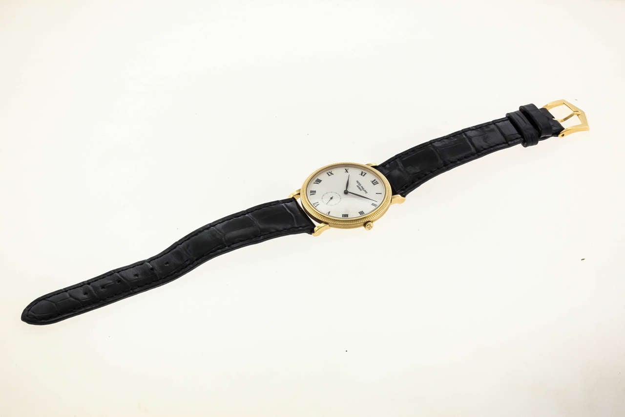 Patek Philippe Yellow Gold Clous de Paris Calatrava Wristwatch Ref 3919 ...