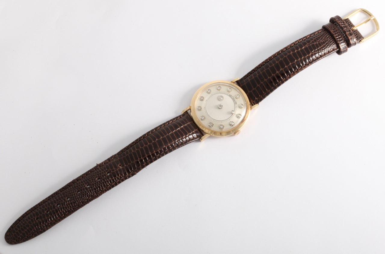 Men's LeCoultre Yellow Gold Mystery Wristwatch with Diamond Accents