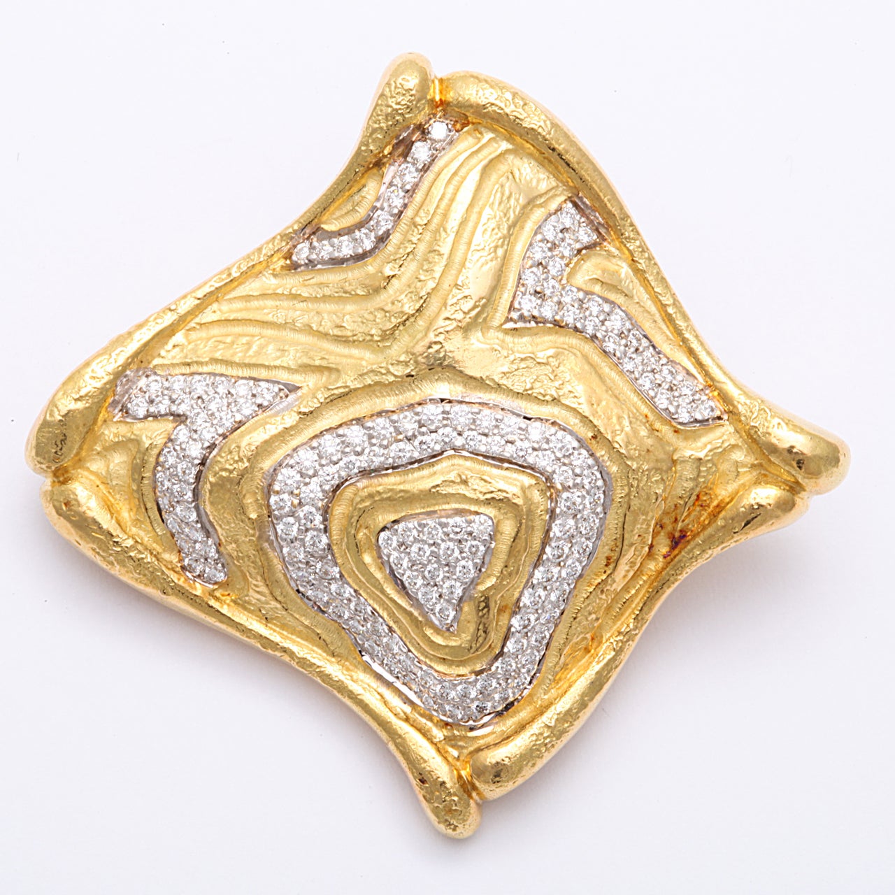 Gold And Diamond Pin and Clip Earrings For Sale 4