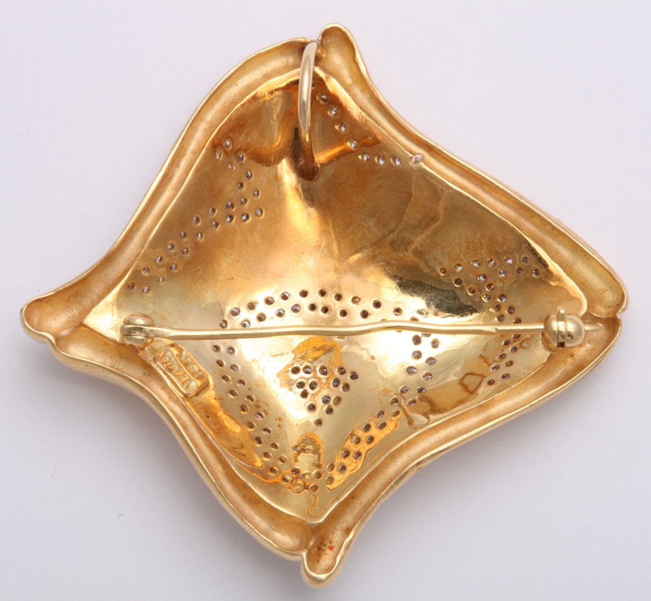 Gold And Diamond Pin and Clip Earrings For Sale 5