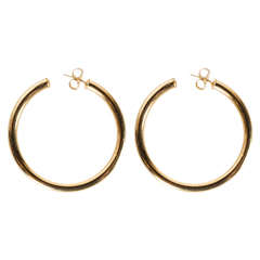 Sculptural Modernist Gold Hoop Earrings
