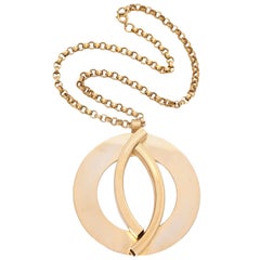 Collana con medaglione grande Mod "Gold", bigiotteria