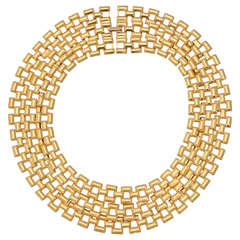 Cleopatra Style Goldtone Collar Necklace