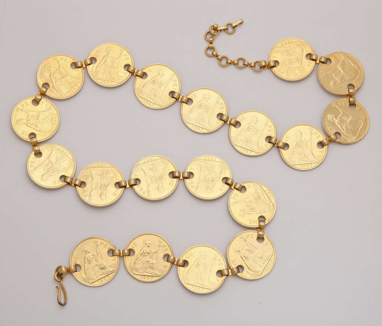 gold coin chain belt
