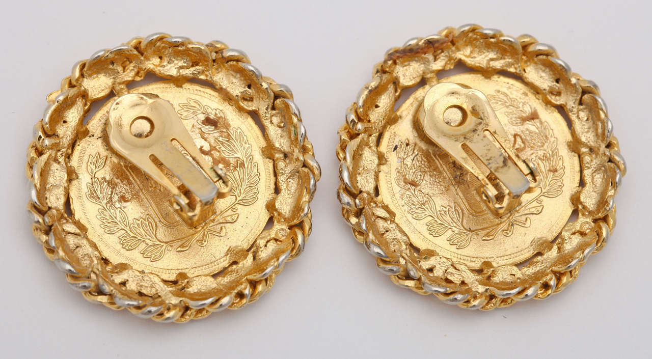 Large French Coin Earrings, Costume Jewelry For Sale at 1stDibs large