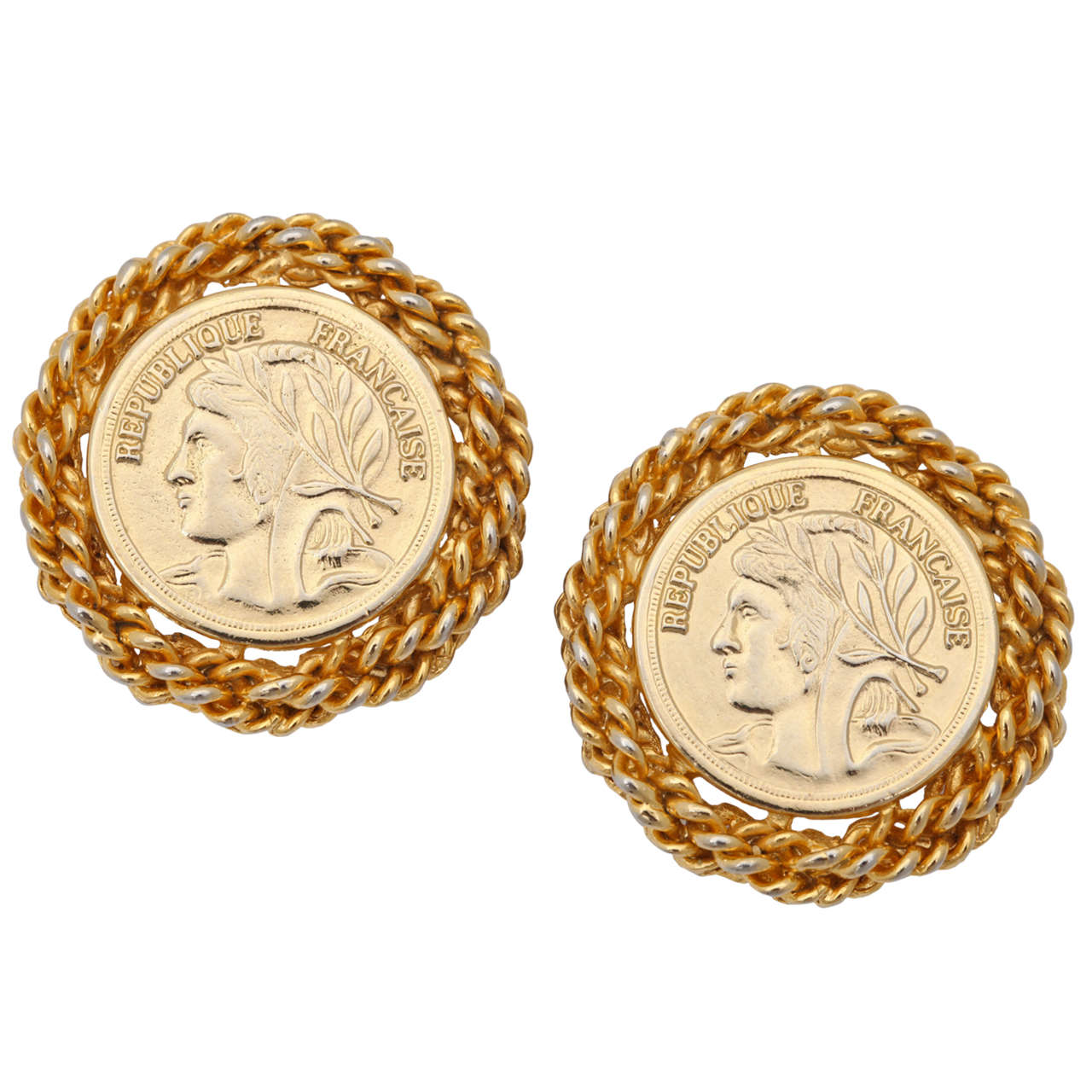 Large French Coin Earrings, Costume Jewelry For Sale at 1stDibs french costume jewelry, coin