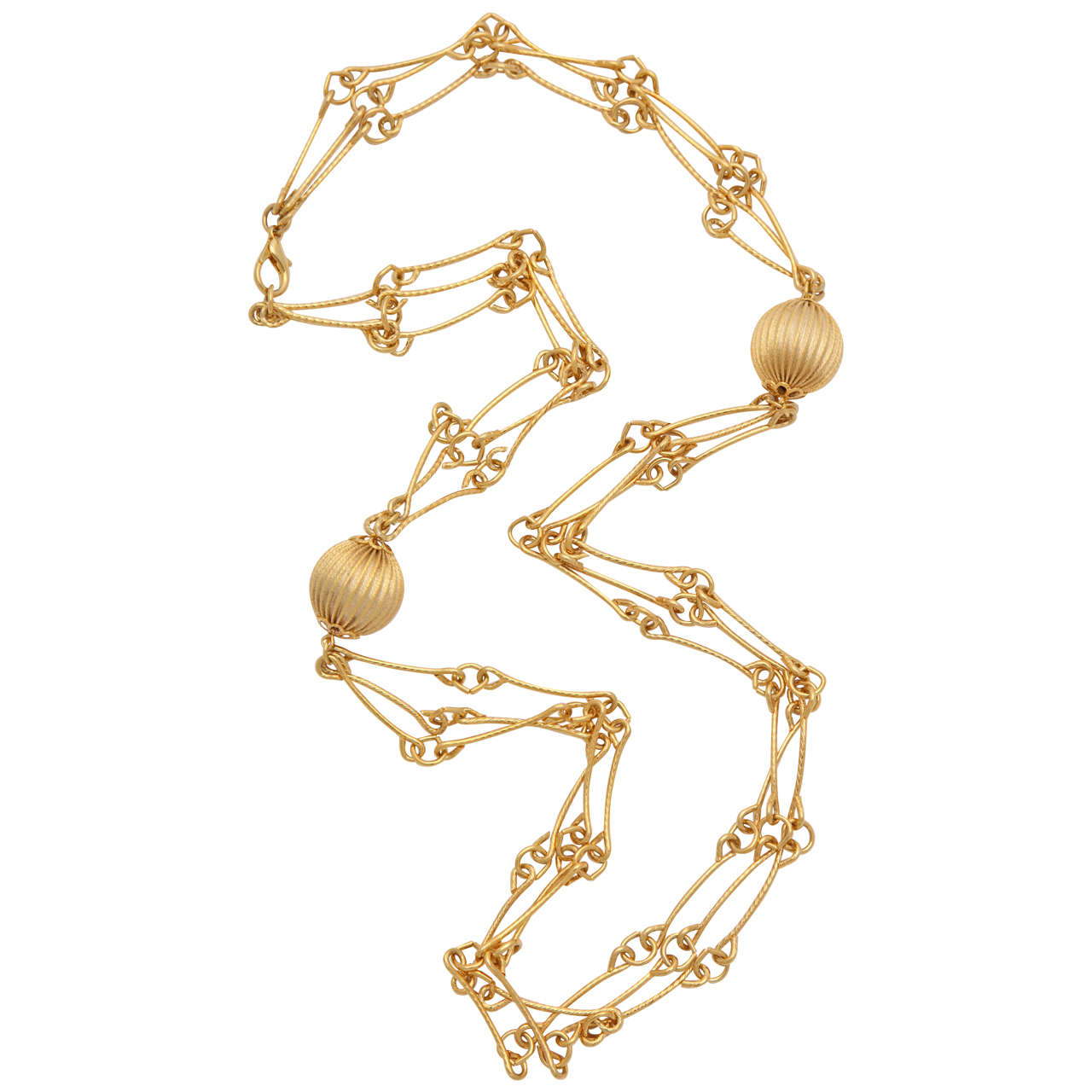 Triple Strand "Gold" Necklace, Costume Jewelry For Sale at 1stDibs