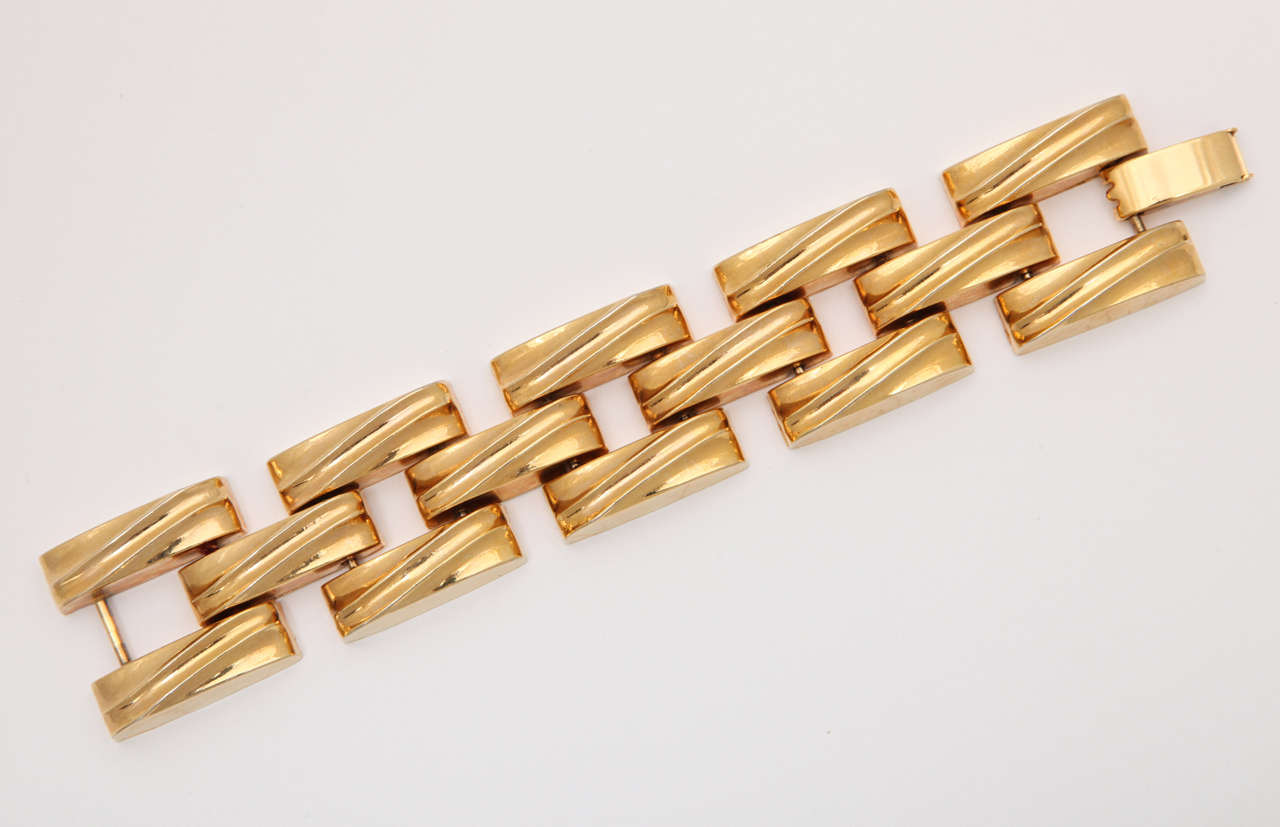 Chunky Link "Gold" Bracelet, Costume Jewelry For Sale at 1stDibs