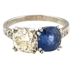 Ceylon Blue Sapphire And Diamond Ring