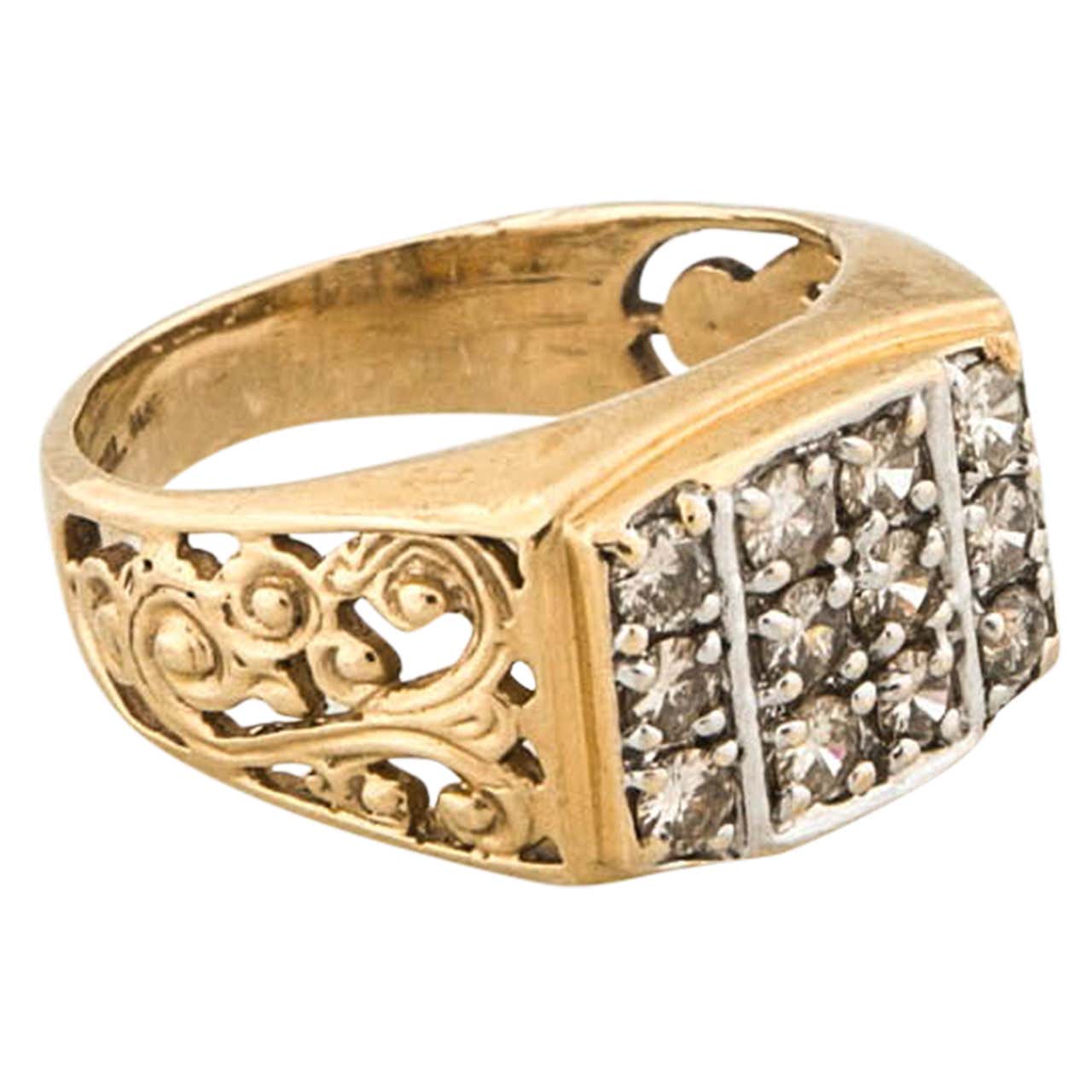 Art Deco Mens Gold Ring at 1stDibs