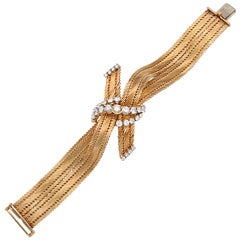 Diamond Gold Bow Knot Bracelet 