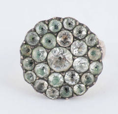 Antique Georgian Gold and Paste Cluster Ring