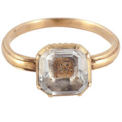 Antique Seventeenth Century Stuart Crystal Gold Ring 9