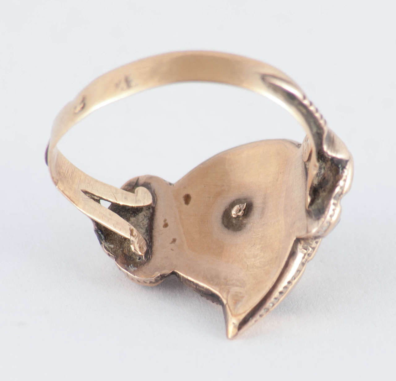 Baroque Antique Spanish Garnet Gold Heart Ring