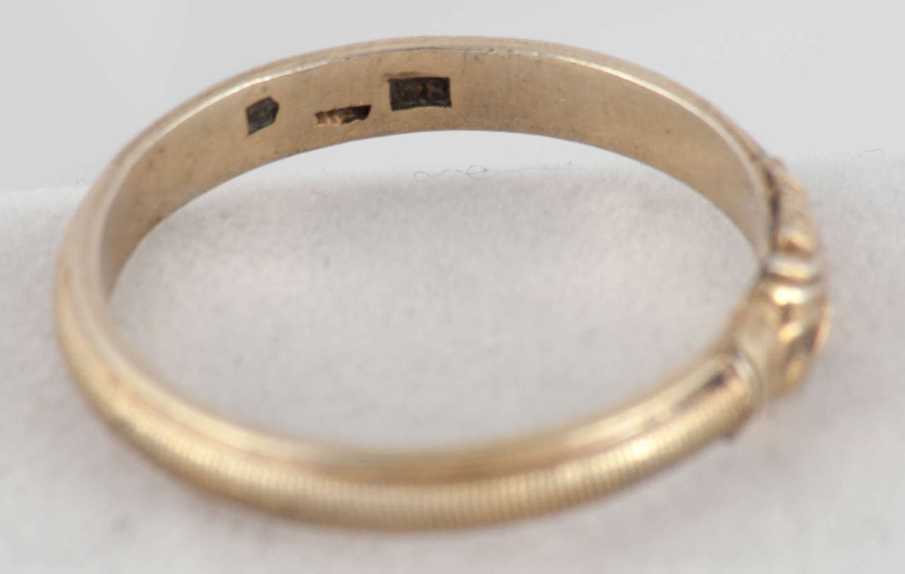 Russian Empire Antique Silver Gilt Fede Ring
