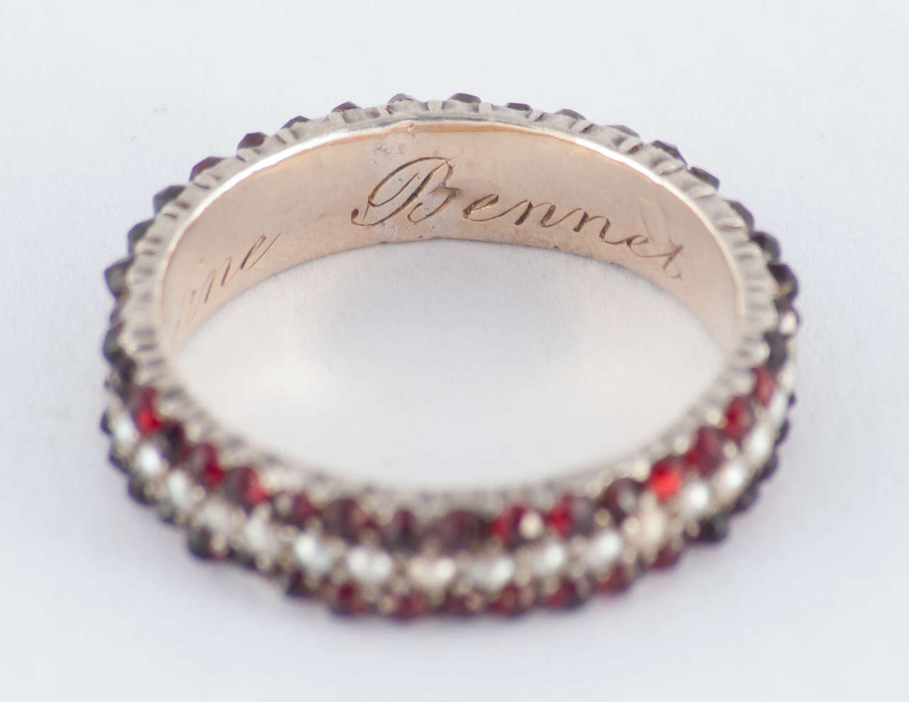 pearl and garnet ring
