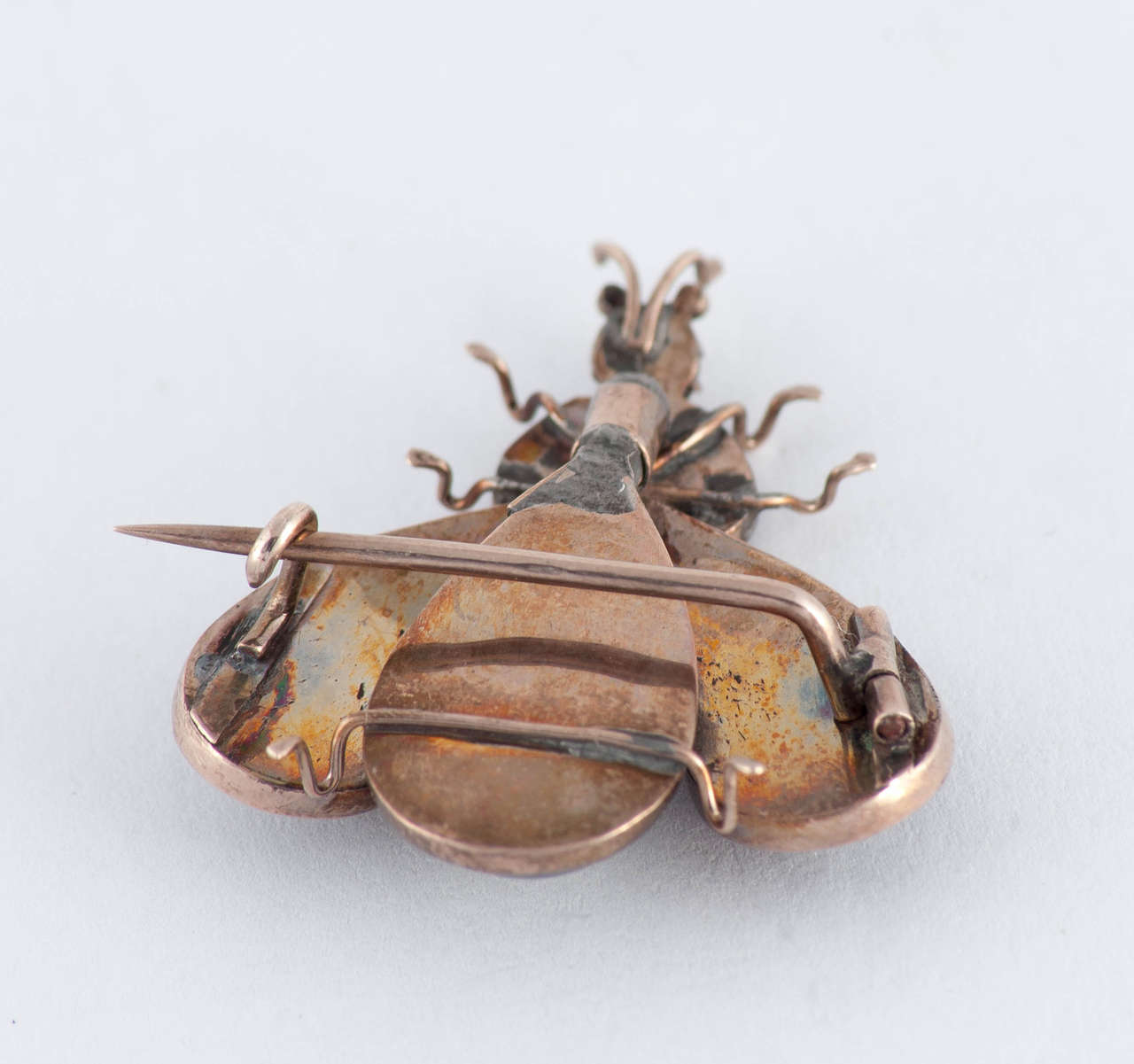 Late Victorian Victorian Garnet Gold Bug Pin