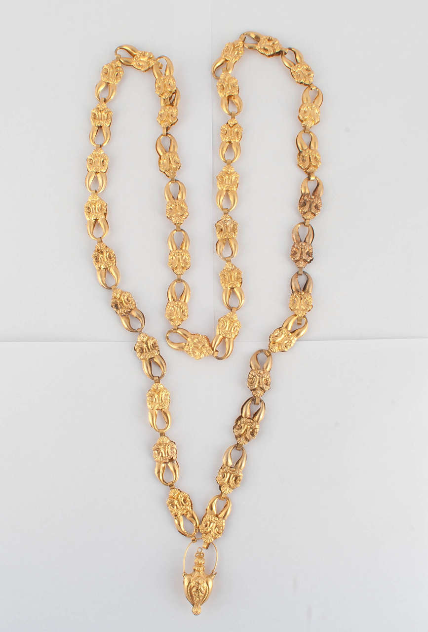 Antique Gold Muff Chain