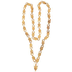 Antique Gold Muff Chain