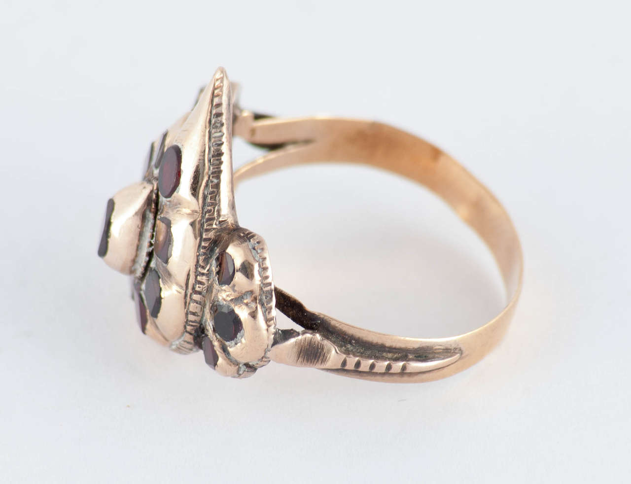 Antique Spanish Garnet Gold Heart Ring at 1stDibs | garnet in spanish ...