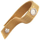 Retro Gold and Diamond Watch Bracelet