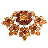 Cartier Citrine, Diamond, and Gold Brooch