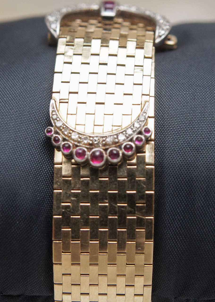 Diamond and Ruby Buckle Bracelet 1