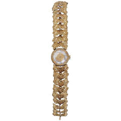 Buccellati Lady's Yellow Gold Bracelet Watch circa 1950s