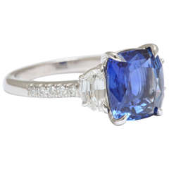 Burma Sapphire Diamond Platinum Ring