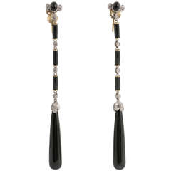 Onyx and Diamond earrings