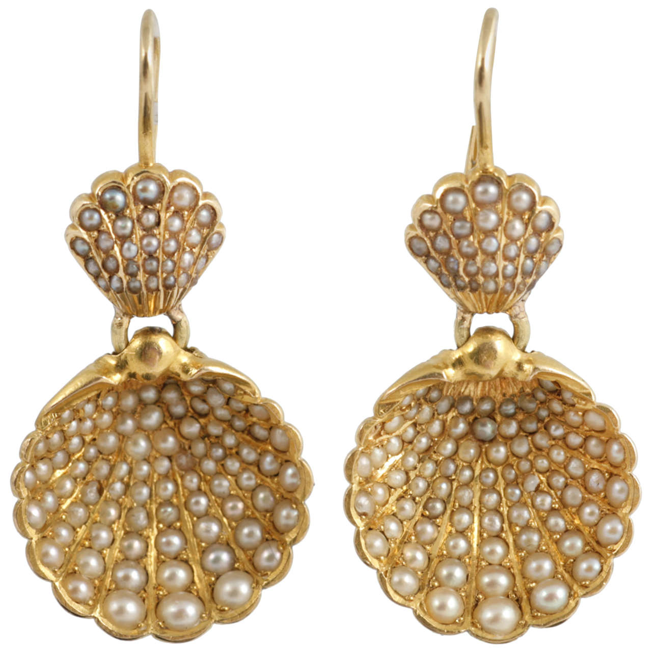Pearl Shell earrings. For Sale