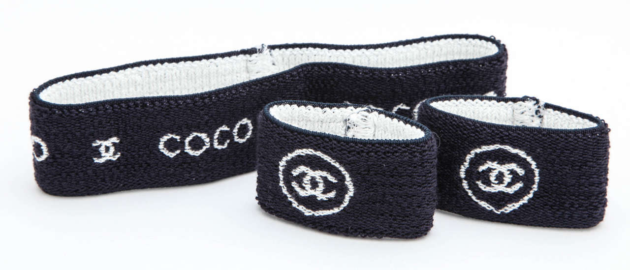 Sporty Chanel set of headband and wristband with 