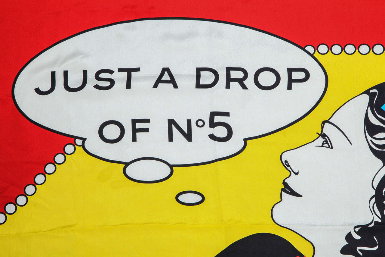 Women's Chanel Rare Drop of No.5 Coco Print Silk Scarf
