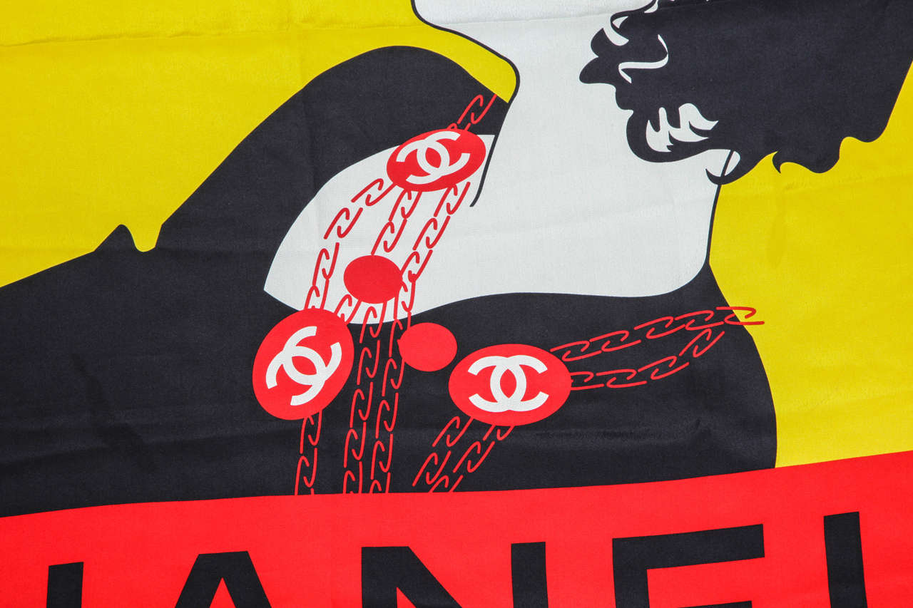 Chanel Rare Drop of No.5 Coco Print Silk Scarf 1