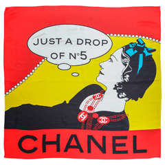 Chanel Rare Drop of No.5 Coco Print Silk Scarf