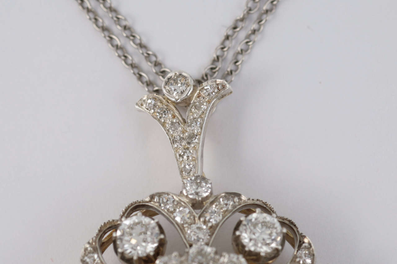 Late Victorian Diamond Target Cluster Brooch/Pendant In Excellent Condition For Sale In London, GB