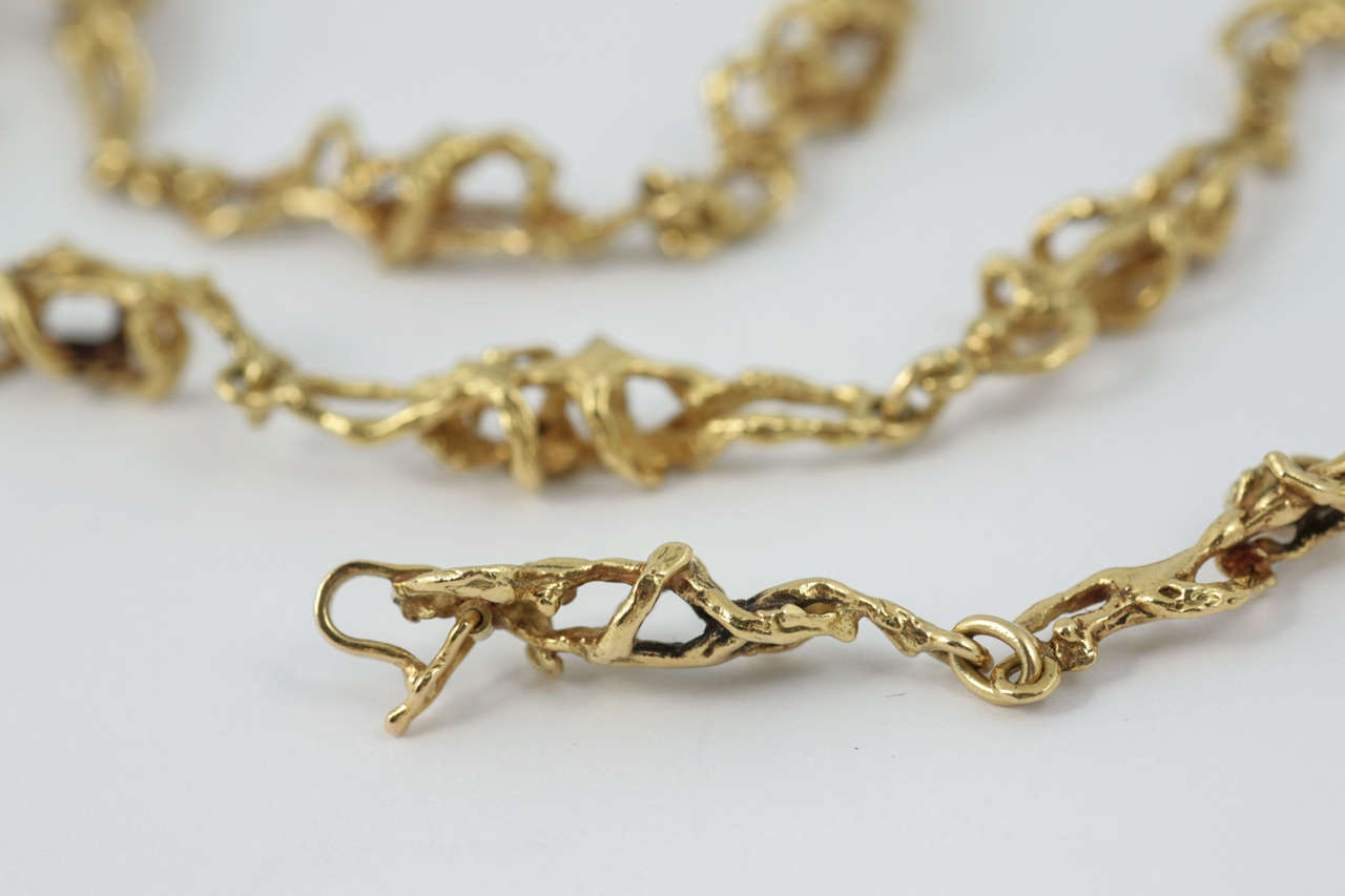 Women's or Men's 1970s Erotic French Gold Necklace For Sale